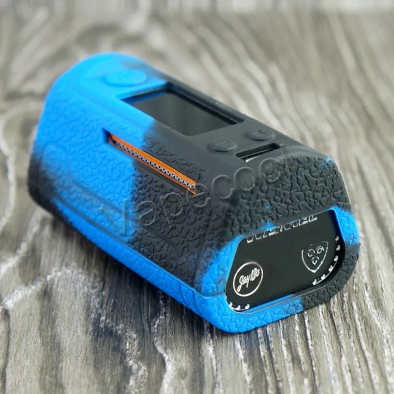 Силиконовый чехол для рел RX GEN3 двойной 230 Вт двойной мод щит Vape кремния кожного покрова Warp Стикеры рукав в виде ракушки гель - Цвет: black blue skin