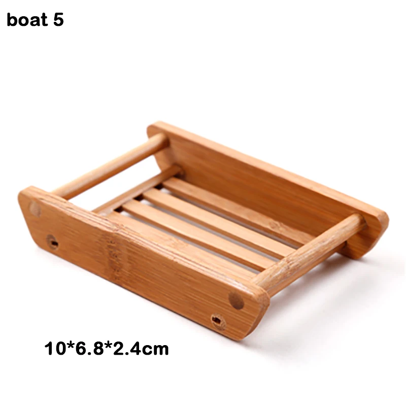 boat 5 Мыльница, контейнер для организации, Деревянный Мыльница, лоток, держатель, стеллаж для хранения, для дома, ванной комнаты, ручной работы, натуральный бамбук, дренаж для мыла, коробка - Цвет: boat 5