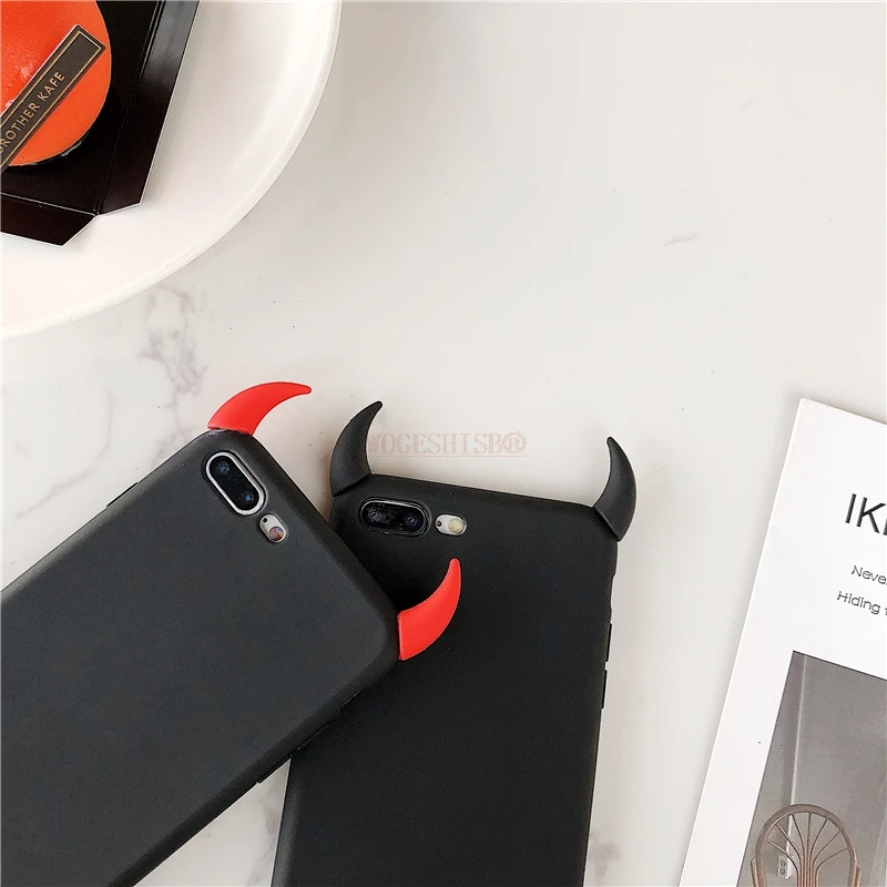 Мягкие чехлы для телефонов huawei P8 Lite P10 P20 P30 Pro P Smart Plus Y6 Y7 Y9 prime Devil Horns Demon Angle Cover
