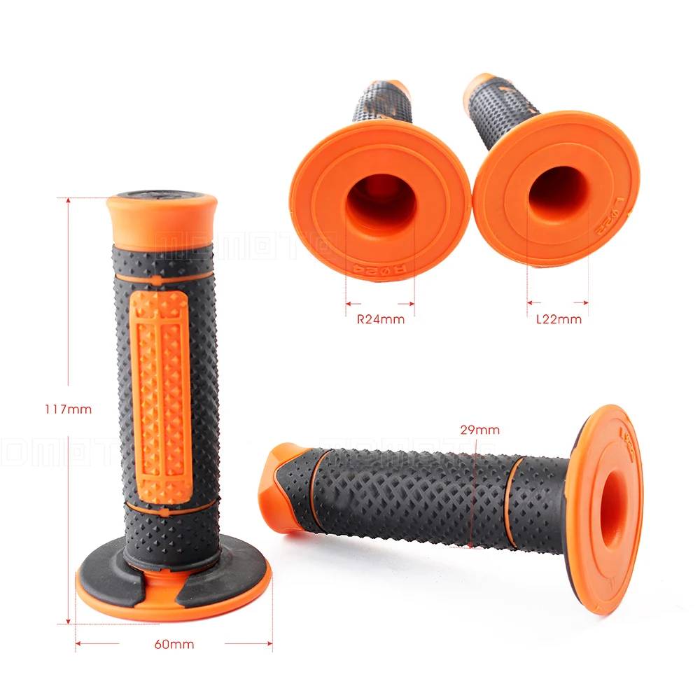 

Orange KTM Handle Grip Motorcycle High Quality Dirt Pit Bike Motocross 7/8" Handlebar Rubber Gel PRO Hand Grips Brake Hands CRF