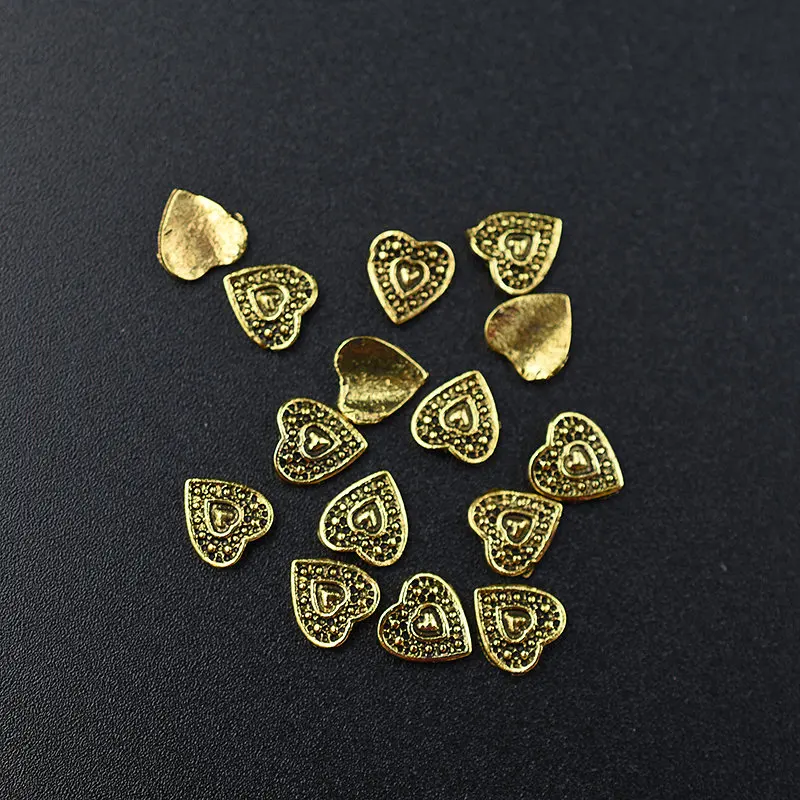 10PCs-10 10 шт. древние бронзовые металлические 3d украшения для дизайна ногтей Звезда Луна цветок Шарм ювелирные изделия аксессуары DIY Инструменты Новое поступление - Цвет: 10PCs-10