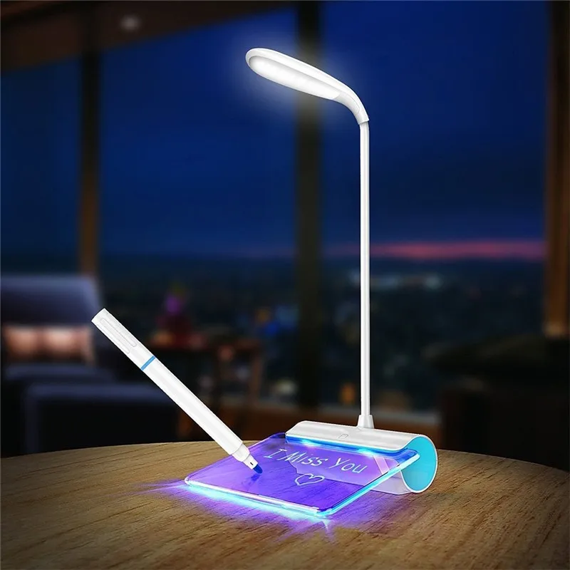 USB перезаряжаемая Светодиодная настольная лампа с сенсорным переключателем 3