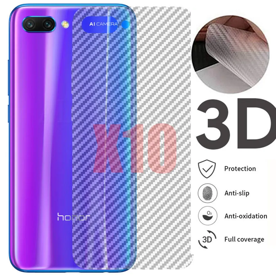 10 шт 3D защитная пленка из углеродного волокна для задней панели Huawei Honor View 20