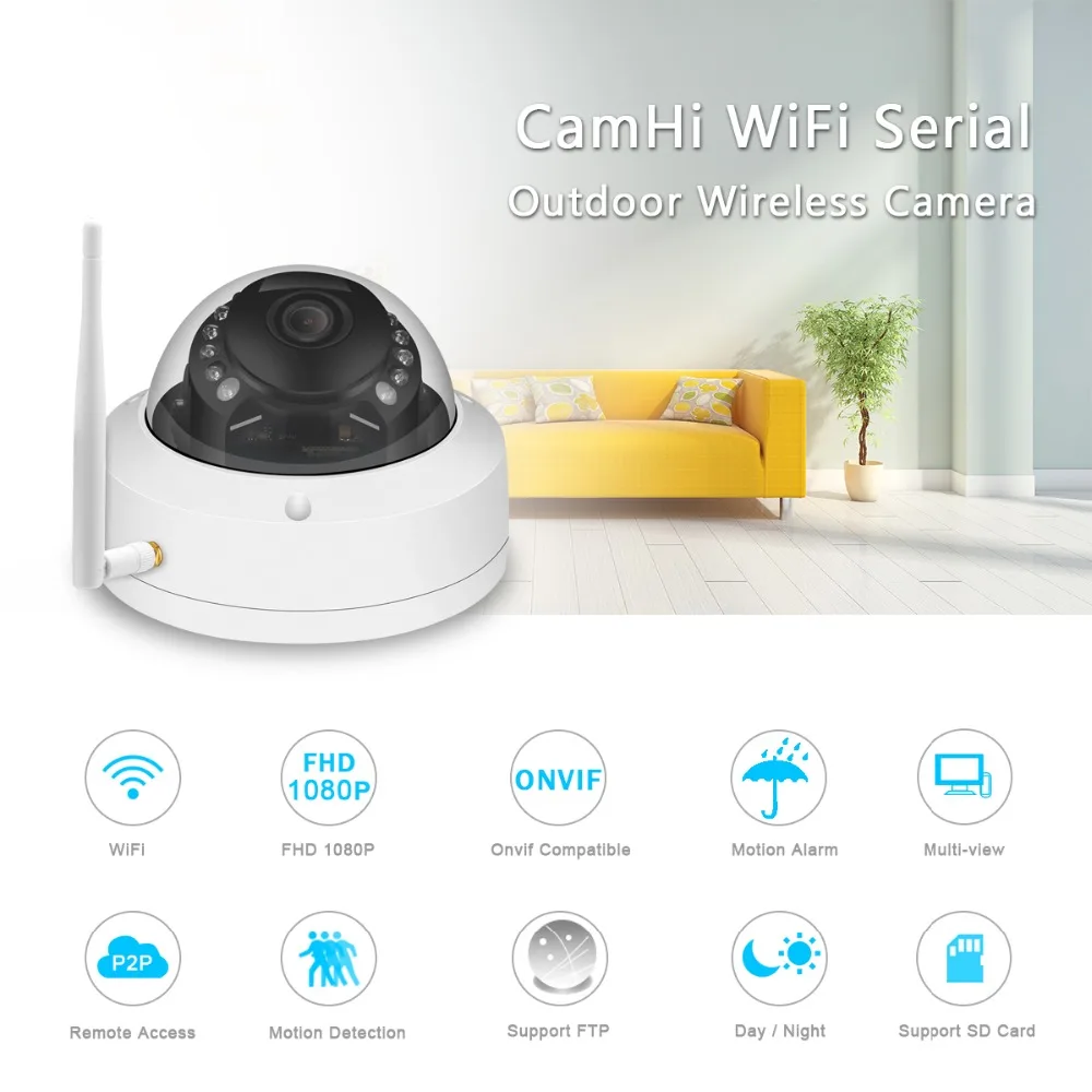 BESDER Wi Fi CamHi APP ONVIF IP камера 1080P 720P микрофон аудио ночного видения антивандальный