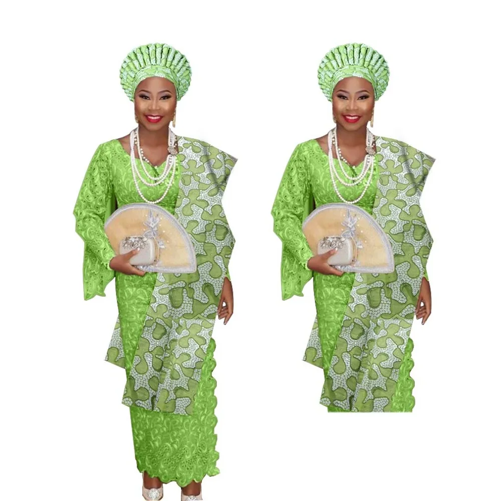 Новое поступление aso oke для свадьбы в африканском стиле auto gele с плечевым