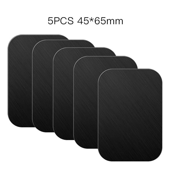 5PCS Rectangular ACCEZZ 10 шт./5 шт./3 шт. металлическая пластина-диск железный и прямоугольный лист наклейка для магнитного мобильного телефона держатель для магнита автомобильный Стенд крепление - Цвет: 5PCS Rectangular