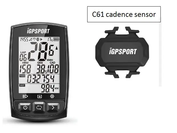 I gps порт IGS50E Mtb велосипедный компьютер gps Водонепроницаемый IPX7 ANT+ беспроводной Велосипедный спидометр велосипед цифровой секундомер аксессуары - Цвет: with c61