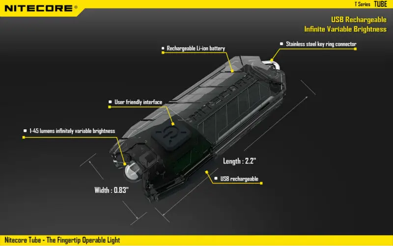 NITECORE трубки Водонепроницаемость Портативный крошечные вспышки светильник USB