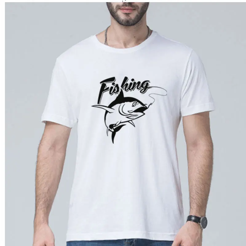 

Angling T-shirt Hook Salmon Fish T shirts Fishings Competition Casual Tshirt High Quality Pure Cotton O-neck Short Sleeve Tshirt