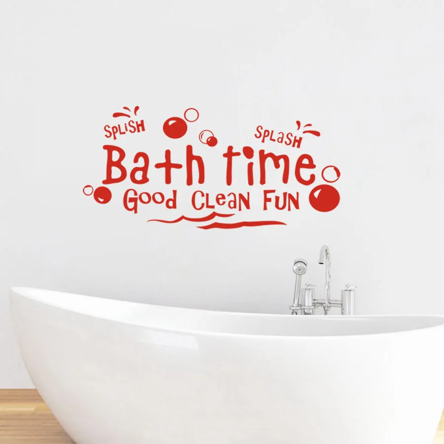 Виниловые наклейки на стену splash-bath-time-bubbles для Настенный декор ванной комнаты