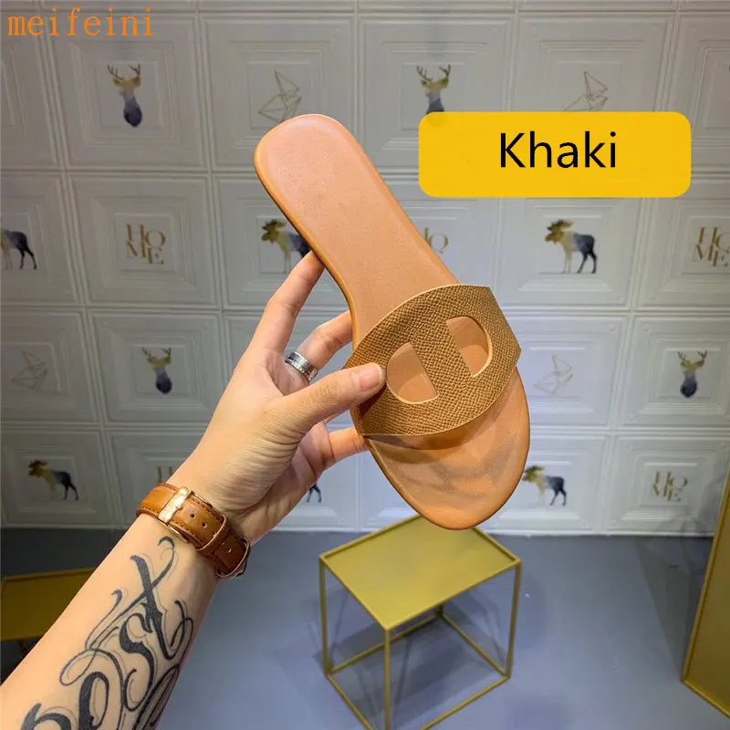 Meifeini/ г., новые летние пляжные женские шлепанцы Уличная обувь на плоской подошве с открытым носком модная обувь со свиным носом - Цвет: Коричневый