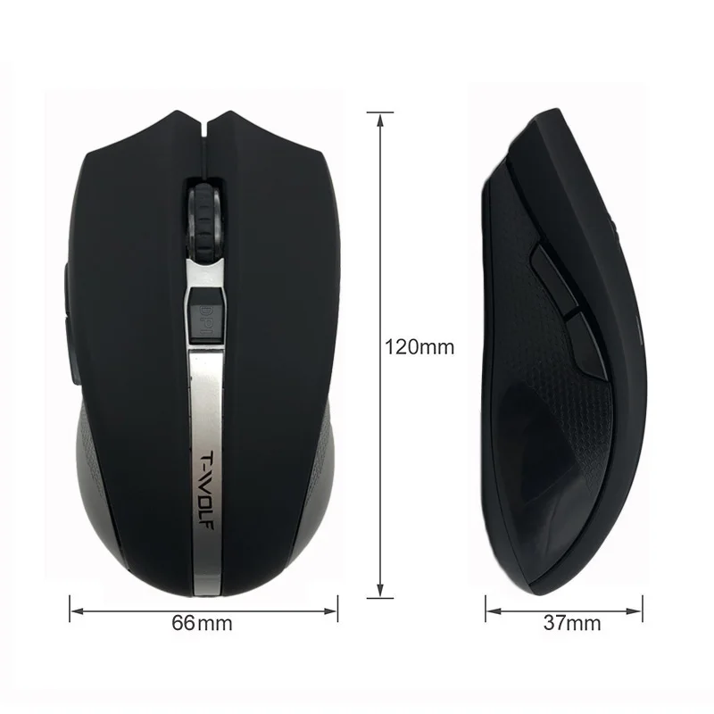 T WOLF Q5 2 4 GHz Беспроводная Бесшумная компьютерная мышь 1800DPI Регулируемая