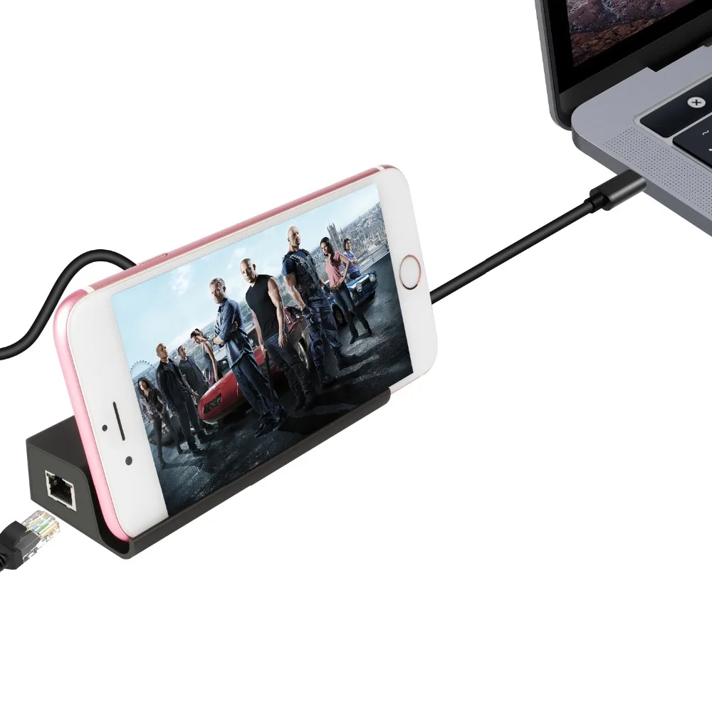 USB C 3 1 концентратор Type-C к RJ45 Gigabit Ethernet разветвитель LAN адаптер с портами 0 Type