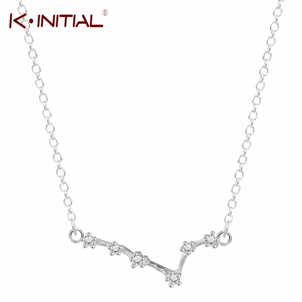 Kinitial Twelve созвездия с подвеской со знаком Рыб ожерелье Серебряный цвет рыбы звено