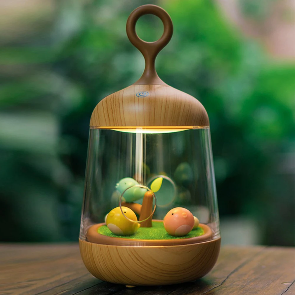 Детский ночник 7 цветов светодиодный сенсорный датчик затемнения микро растение