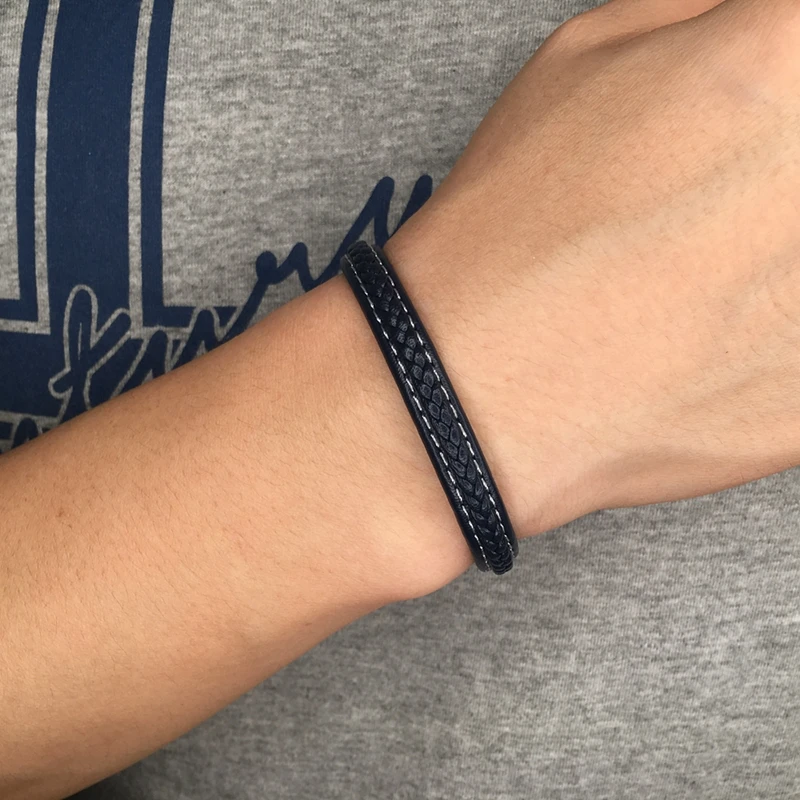 

Adjustable Stainless Steel Exquisite Magnet Clasp Bangle Fashion Jewelry Men Bracelet Male Wrist Band pulsera masculina BB751