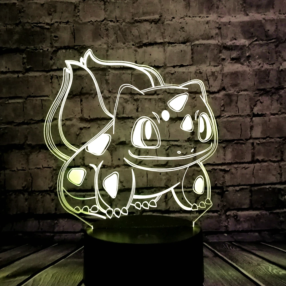 Животные семена лягушки 3D мультфильм USB лампа Pokeball Покемон Бульбазавр Go игра LED