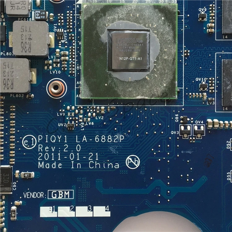 Материнская плата LA-6882P Y570 для ноутбука lenovo Y570, материнская плата PIQY1 LA-6882P GeForce GT555M, материнская плата протестирована