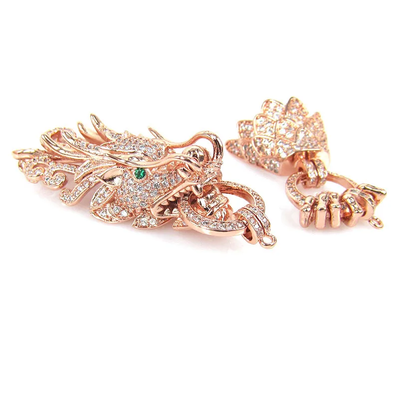 Застежка в виде головы дракона с микро-белым фианитом | Украшения и аксессуары