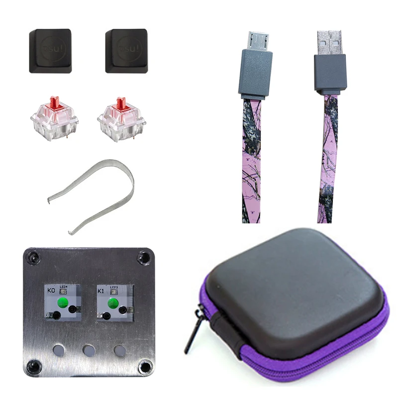 OSU мини Механическая RGB Клавиатура Cherry Box Switch Definable портативная винтажная металлическая игровая клавиатура с английским программным обеспечением - Цвет: Cherry Red