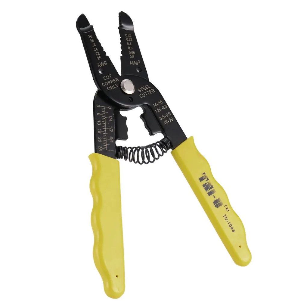 Wires Stripping Pliers Cable Cutter TU-1043 Portable Universal Wire Stripper Electric Crimper Strippers Tools | Инструменты
