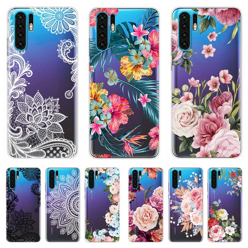 P30 Pro Чехол для Coque huawei P30 Pro Чехол s Ретро цветок Прозрачный Мягкий ТПУ силиконовый чехол для huawei P 30 P30 Lite P30Pro Fundas