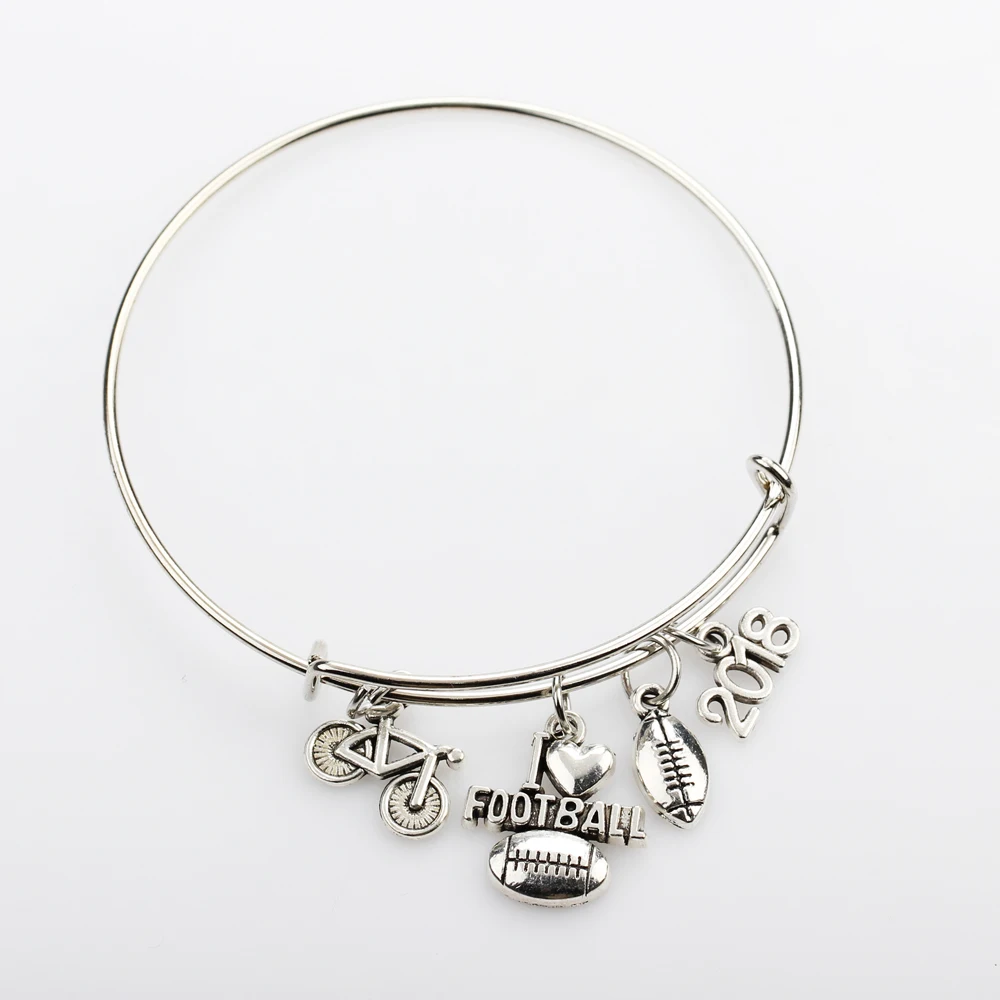 Новинка популярная подвеска с надписью I Love Football Charm 2018 спортивный регулируемый