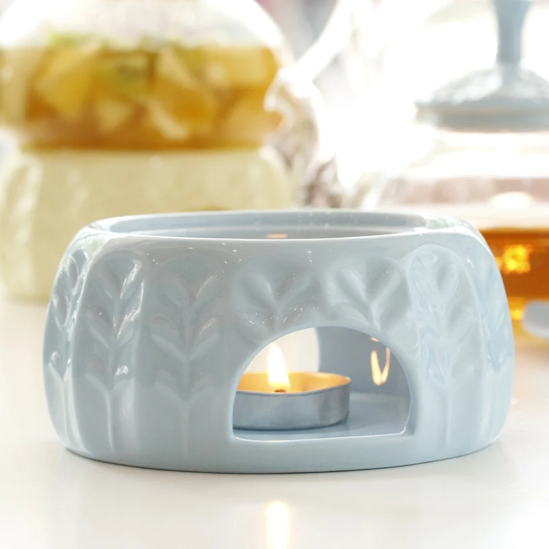 Набор термостойких стеклянных чайников конфетного цвета с керамической основой