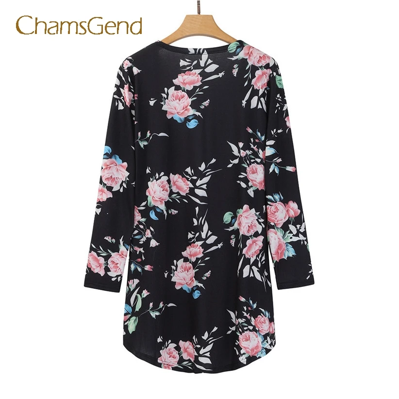 Chamsgend Women Casual Flower Print Sweater Coat Autumn Cardigan Outfit Drop Shipping 7915 |