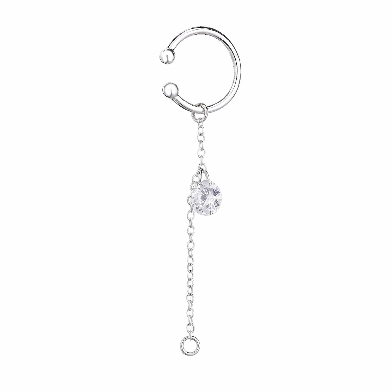 Silver Moonnory 925 стерлингового серебра без пирсинга клипсы ушные манжеты женские красочные серьга в виде клипсы непроколотое ухо клипсы модные - Окраска металла: Silver