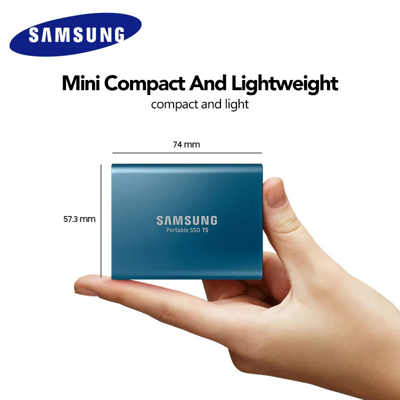 SAMSUNG Внешний SSD T5 USB3.1 USB3.0 250GB 500GB 1 ТБ жесткий диск внешний твердотельный накопитель HDD настольный ноутбук ПК диско Дуро