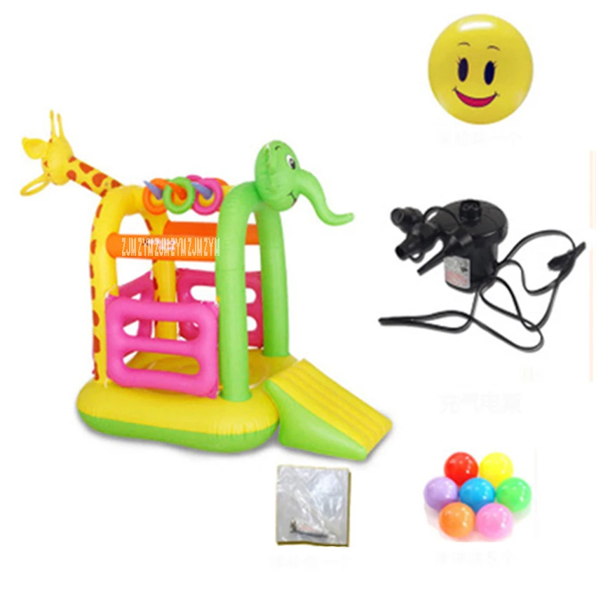 Детский надувной батут домашний с раздвижной доской детский искусственным