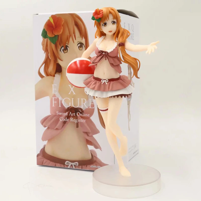 9&quot Sword Art Online SAO Anime Yuuki Asuna EXQ Bikini Beach Wave ver Boxed 23cm PVC Action Figure Collection Model Doll Toys Gift | Игрушки