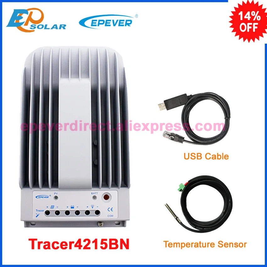Солнечной tracer mppt Tracer4215BN 40A 40amp с USB кабелем и датчика контроллер батареи для 12 В 520