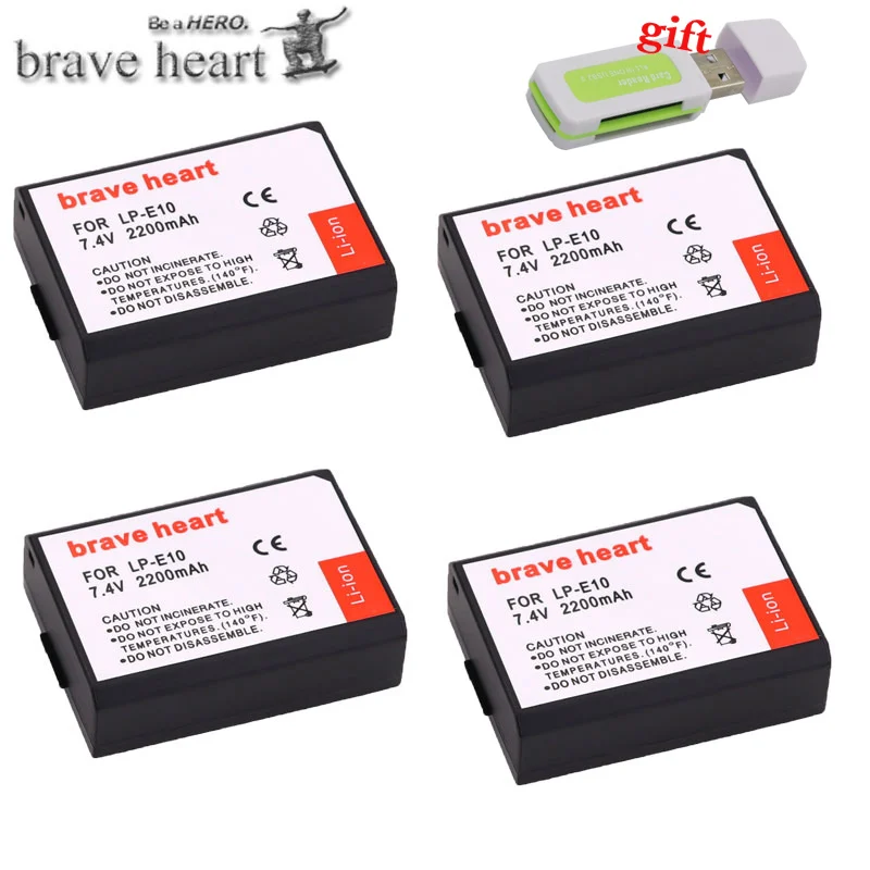 4battery 4x LP-E10 LP E10 LPE10 Камера батарея+ TYPE-C ЖК-дисплей двойной Зарядное устройство для цифровой однообъективной зеркальной камеры Canon EOS 1100D 1200D 1300D поцелуй X50 X70 X80 Rebel T3 T5 T6 - Цвет: 4battery