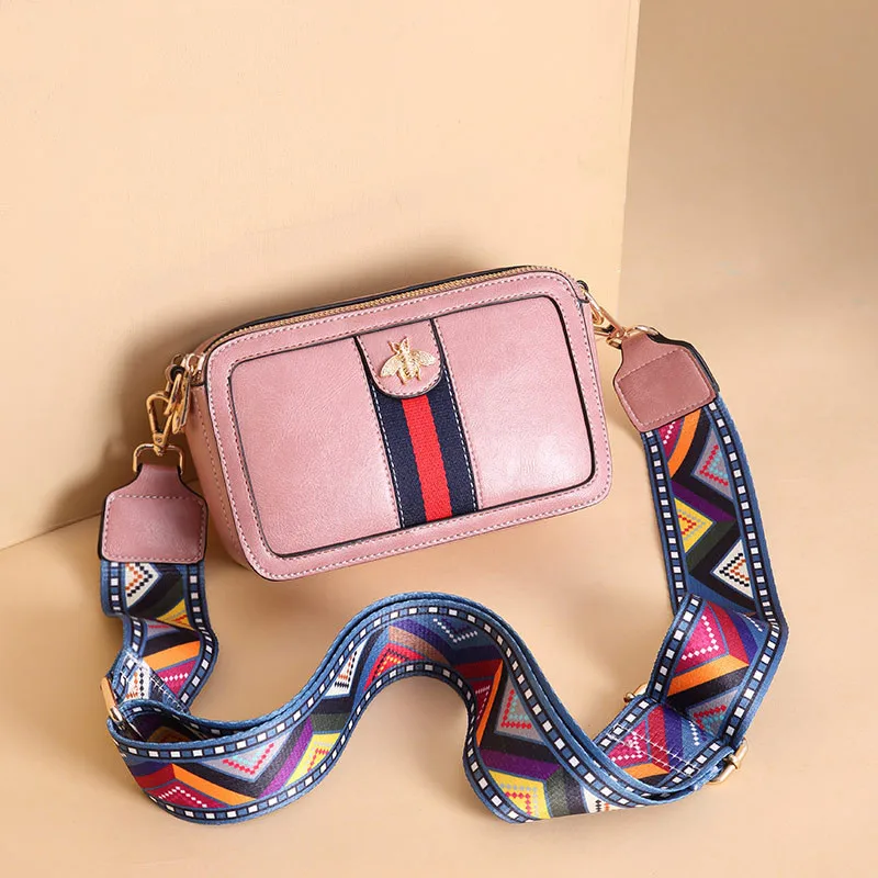 2019 Новая модная Маленькая женская сумка с широким плечевым ремнем на одно плечо