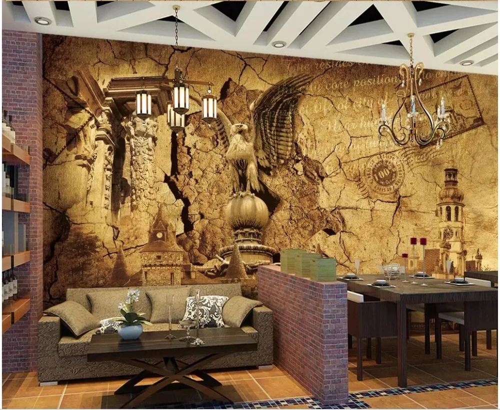 3d обои на заказ европейский средневековый стиль винтажная архитектура гостиная