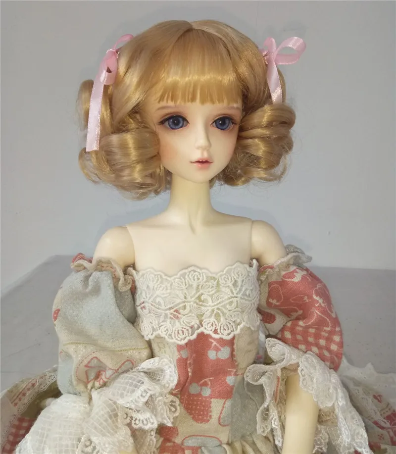 Высокое качество кукла парик волос Короткие вьющиеся парики для 1/3 1/4 BJD куклы цвет загара парики с взрыва