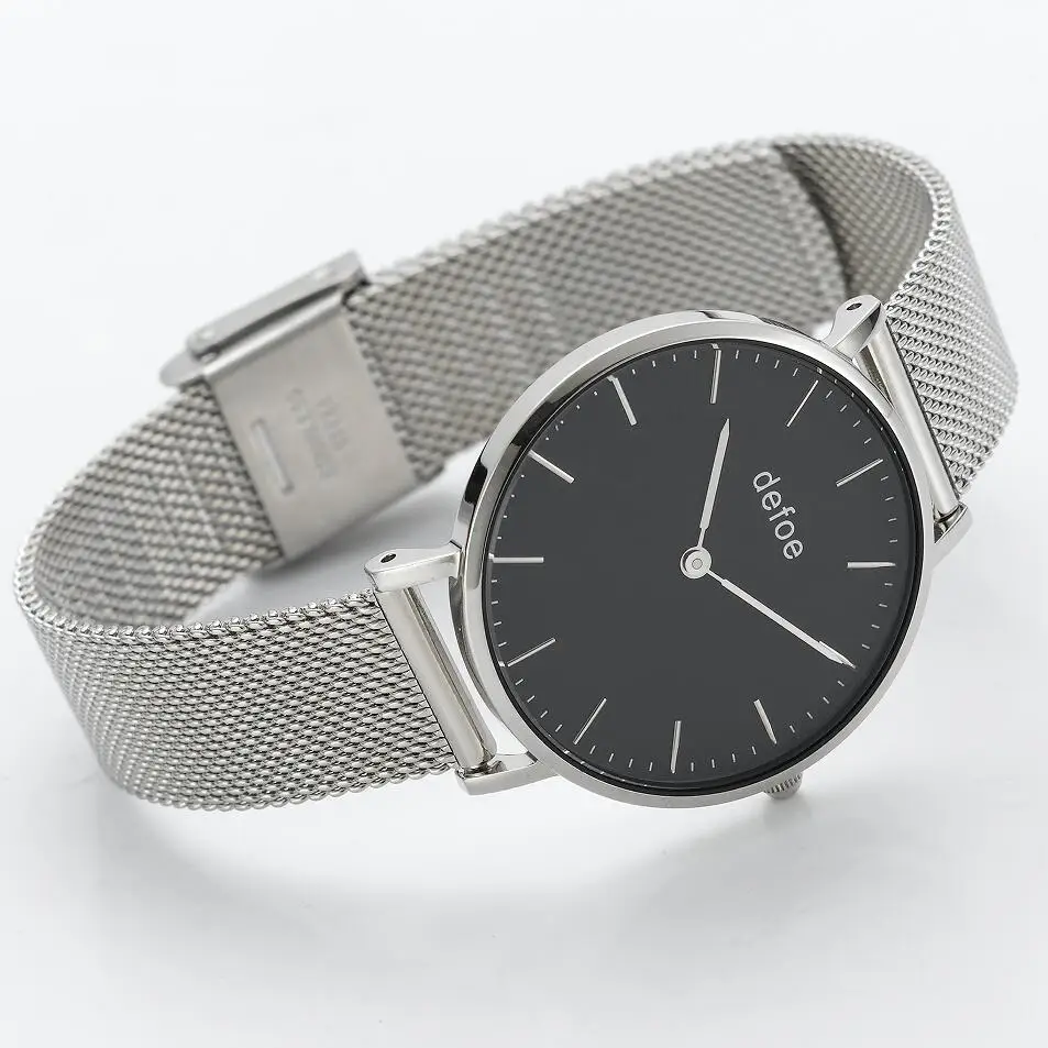 Defoe женские часы из нержавеющей стали высокого качества наручные кварцевые