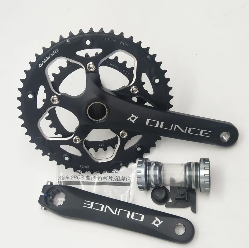 Велосипедная неподвижная передача из алюминиевого сплава Crankset 170 мм 110 BCD горный велосипед CNC полое колесо цепной передачи с рычагом 34-50 T с нижним кронштейном