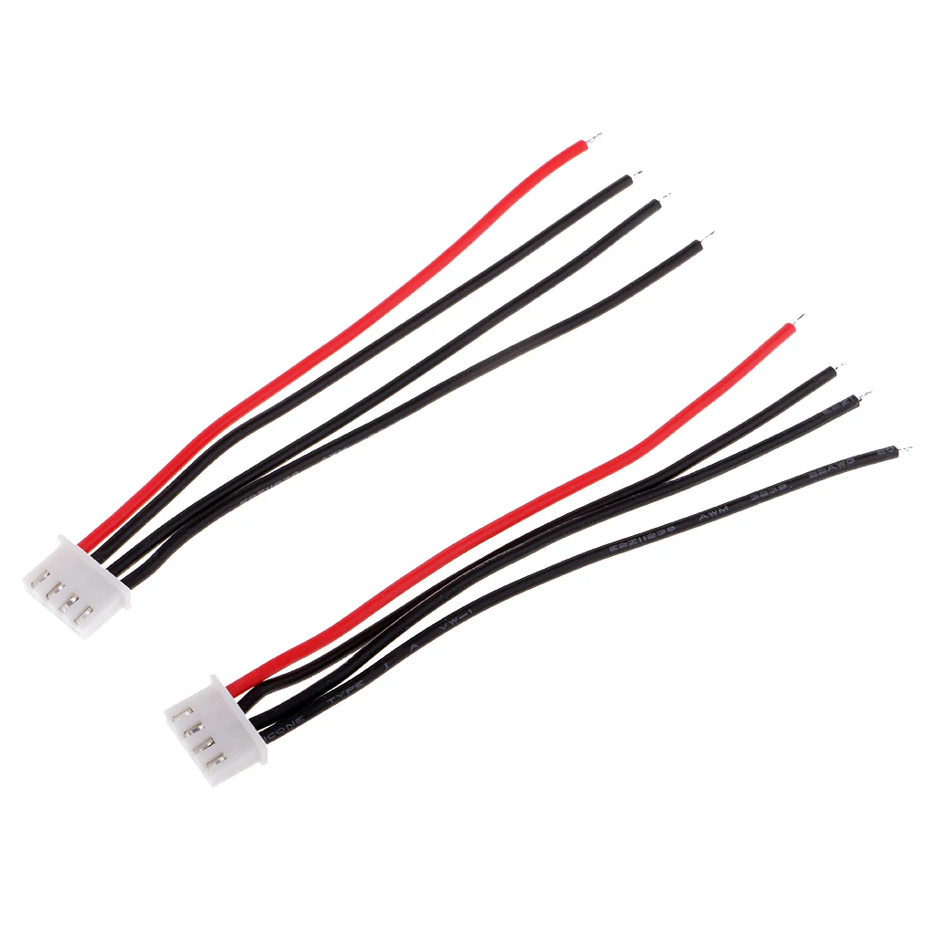 10 шт./лот 100 мм силиконовый кабель для балансировки JST XH 22AWG литиевой батареи