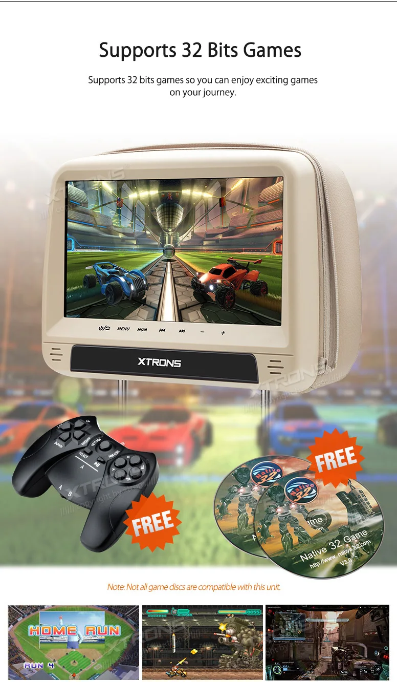 XTRONS мониторы 2x" HD цифровая панель кожаный чехол подголовник автомобиля DVD плееры с молнией дизайн встроенный HDMI+ 2 Наушники