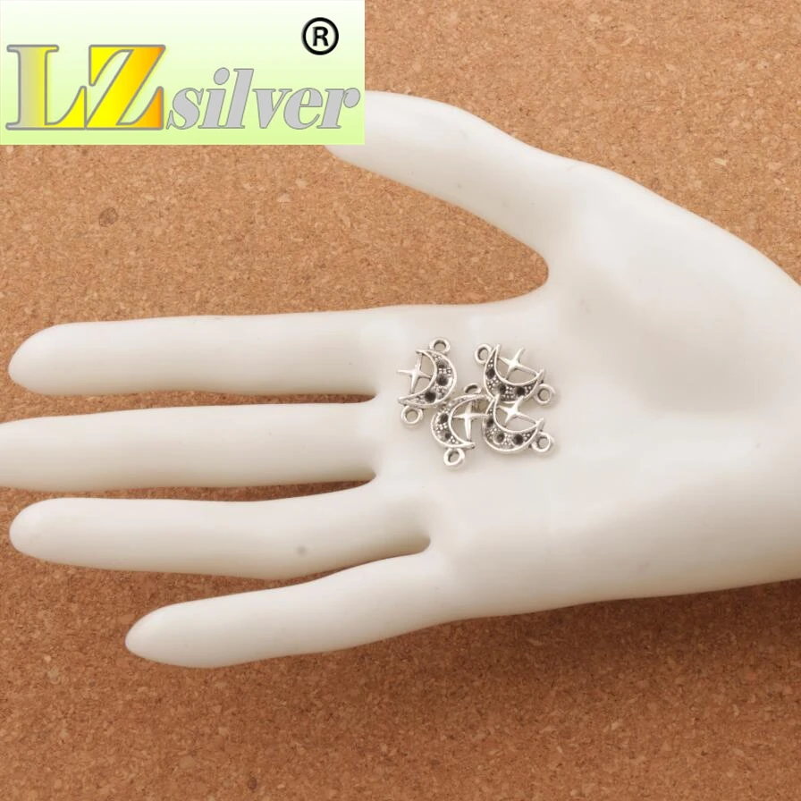 

Moon Star Connector Spacer Charm Beads 18x10.3mm 400pcs zinc alloy Pendants Jewelry DIY L154
