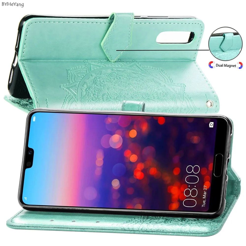 P20 Pro Чехол из искусственной кожи и держатель TPU Чехлы-бумажники с подставкой для