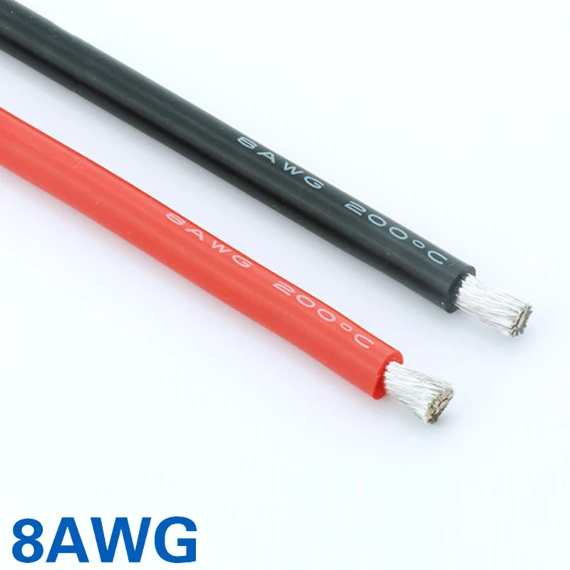 FATJAY RC 1 метр 8AWG гибкий мягкий силиконовый провод устойчивый к высоким
