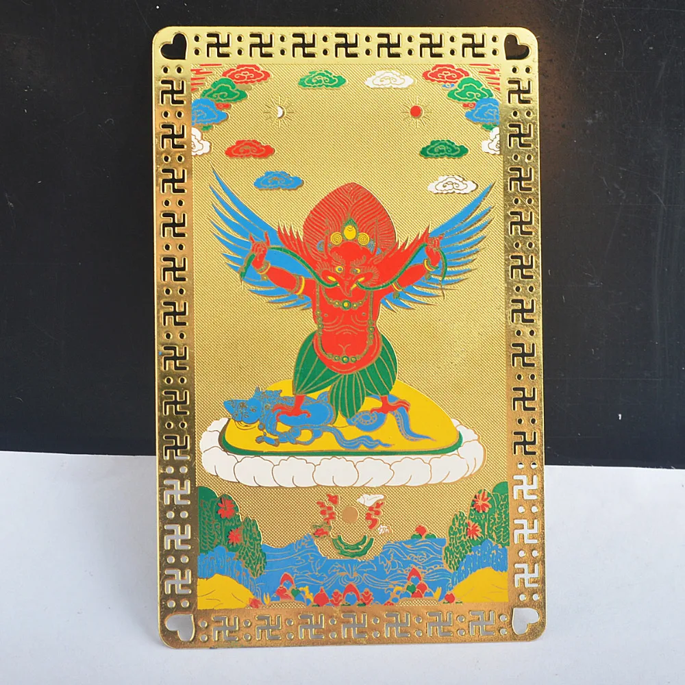 Фэншуй Китайский тибетский Гаруда амулеты карта для защиты бизнеса Гладкий