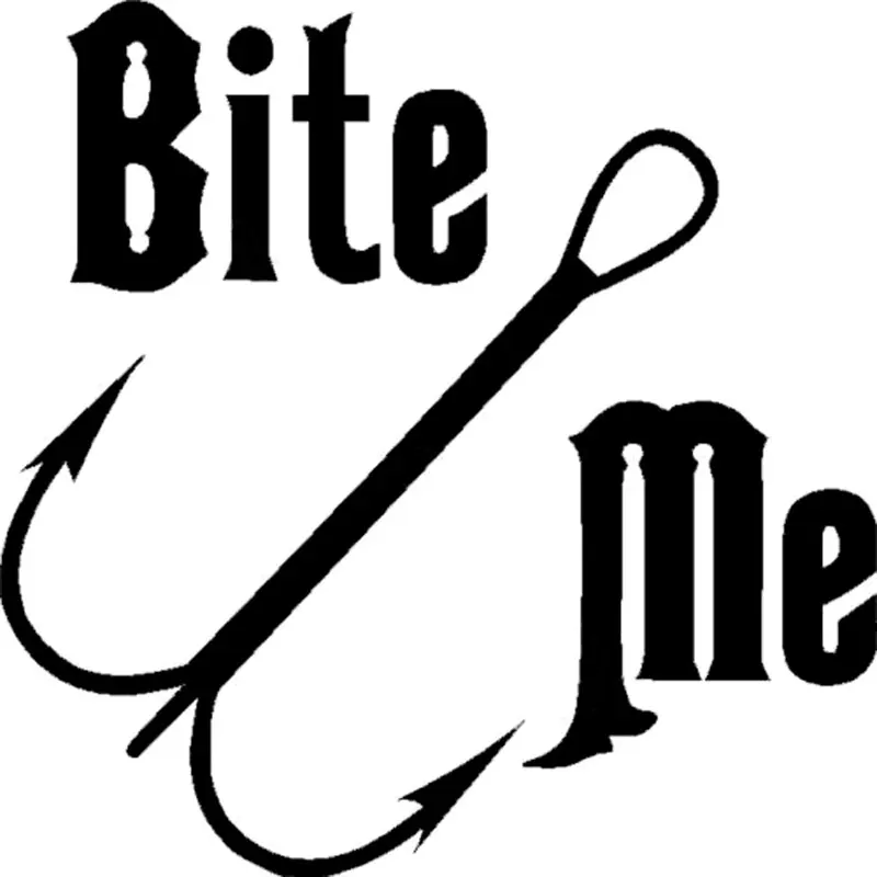12.7CM*12.7CM Bite Me Vinyl Decal Hook Fishing Boat River Lake Bass Trout Muskie Car Styling Decoration Black Sliver C8-1094 | Автомобили