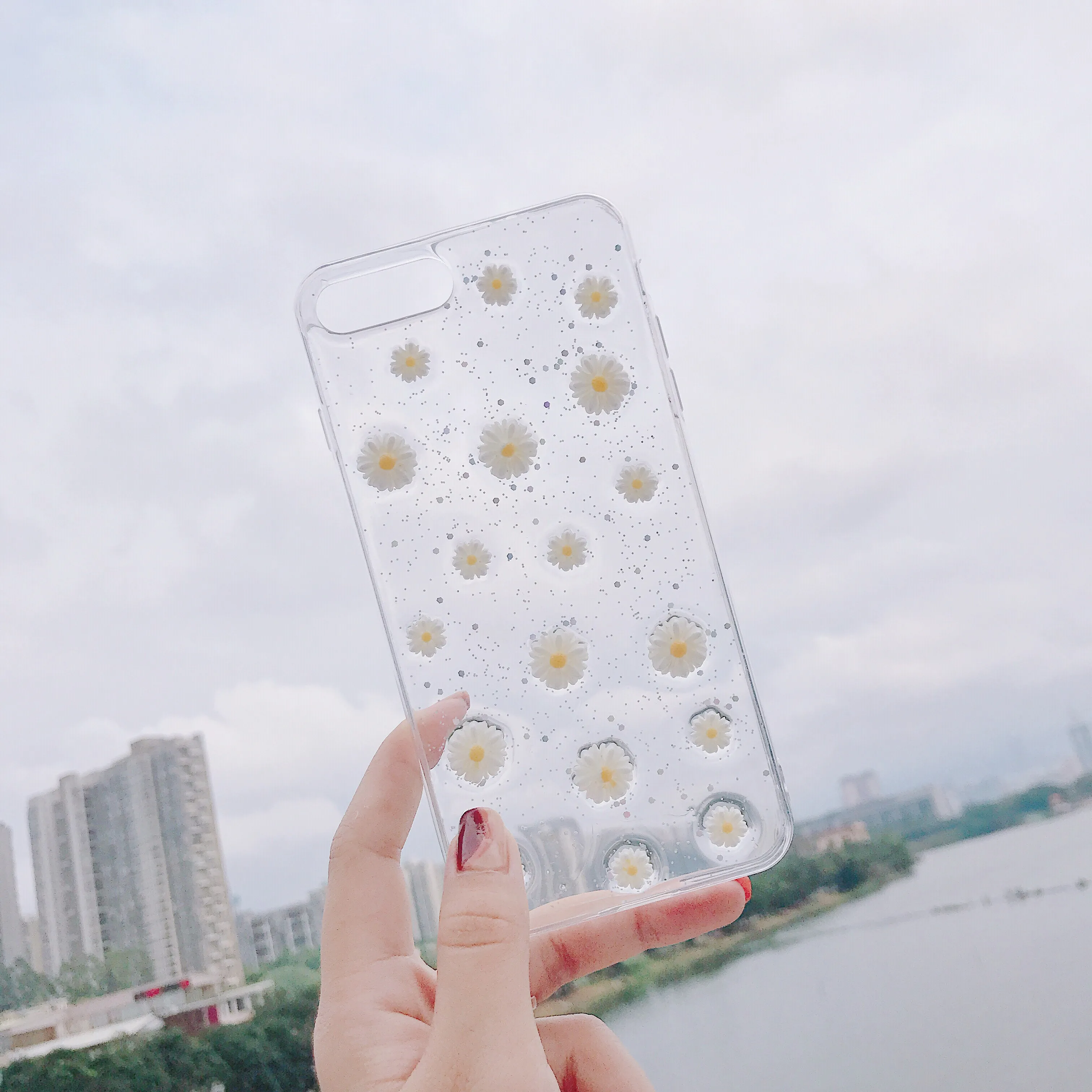Чехол для телефона PEIPENG Real Daisy Flower чехол iPhone 7 8 6 6s Plus мягкая задняя крышка из ТПУ