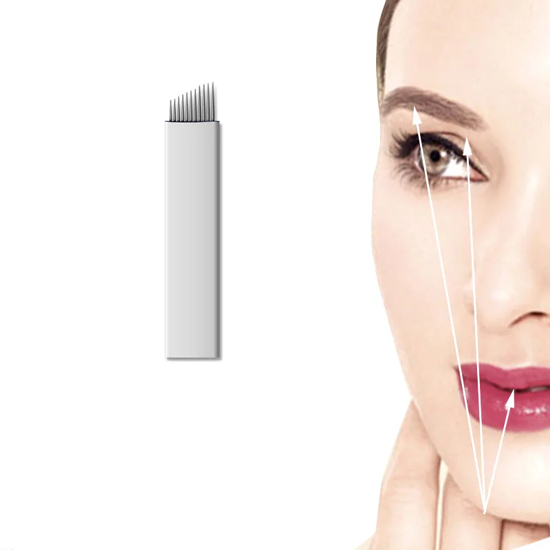 20 шт. 11Pin иглы для перманентного макияжа бровей|needle blade|blades for microbladingpermanent makeup blade |