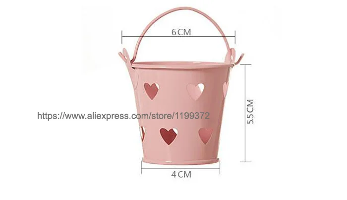 100pcs Heart Hollow Metal Wedding Party Shower Gift Mini Small Assorted Colored Tin Pails Buckets Bucket Candy Chocolate Box | Дом и сад